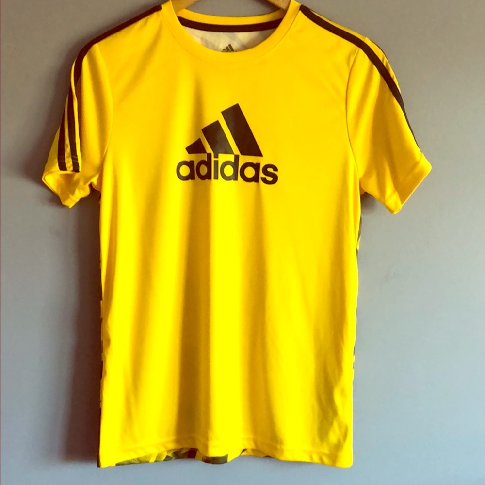 Adidas Short-Sleeve Bright Yellow Athletic Shirt